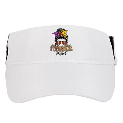 Football Mom Life Leopard Messy Bun Player Adult Drive Performance Visor
