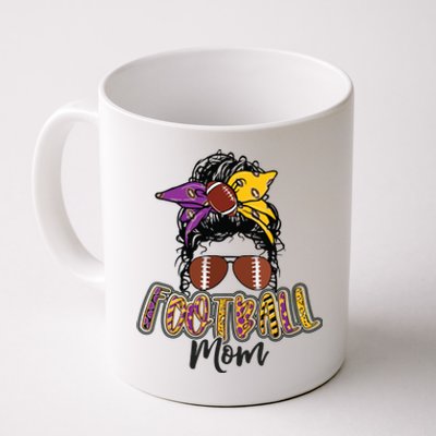 Football Mom Life Leopard Messy Bun Player Coffee Mug