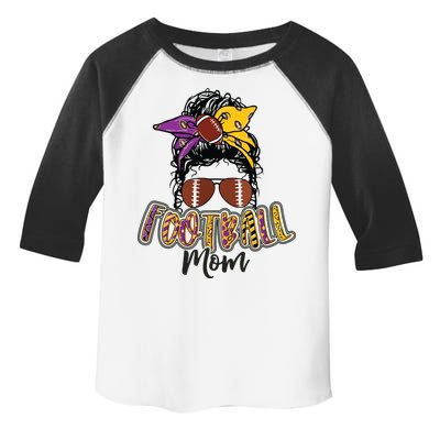 Football Mom Life Leopard Messy Bun Player Toddler Fine Jersey T-Shirt