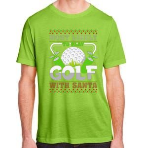 Funny Most Likely To Play Golf With Santa Matching Christmas Adult ChromaSoft Performance T-Shirt