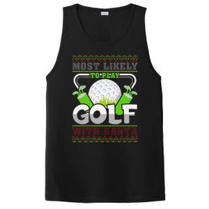 Funny Most Likely To Play Golf With Santa Matching Christmas PosiCharge Competitor Tank