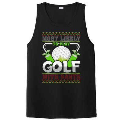 Funny Most Likely To Play Golf With Santa Matching Christmas PosiCharge Competitor Tank