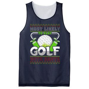 Funny Most Likely To Play Golf With Santa Matching Christmas Mesh Reversible Basketball Jersey Tank