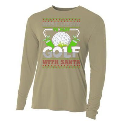 Funny Most Likely To Play Golf With Santa Matching Christmas Cooling Performance Long Sleeve Crew