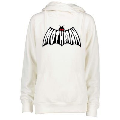 Funny Mothman Logo 1 Womens Funnel Neck Pullover Hood