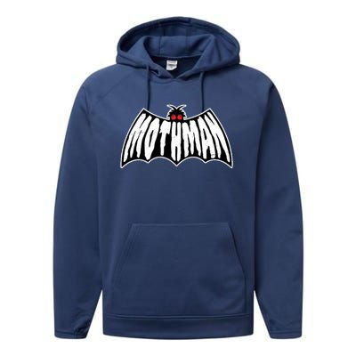 Funny Mothman Logo 1 Performance Fleece Hoodie