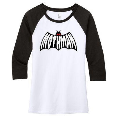 Funny Mothman Logo 1 Women's Tri-Blend 3/4-Sleeve Raglan Shirt