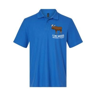 Funny Moose Love I Like Moose And Maybe 3 People Gift Softstyle Adult Sport Polo