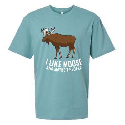 Funny Moose Love I Like Moose And Maybe 3 People Gift Sueded Cloud Jersey T-Shirt