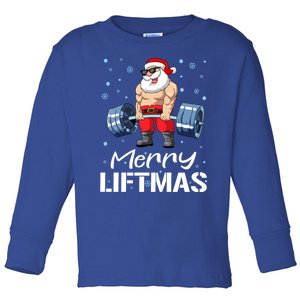 Funny Merry Liftmas Gym Fitness Christmas Gift Toddler Long Sleeve Shirt