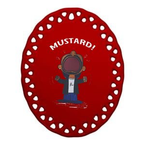 Funny Mustard Lamar Tv Off Parody Ceramic Oval Ornament