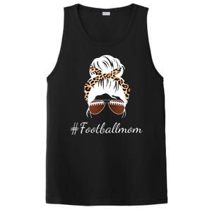 Football Mom Leopard And Messy Bun PosiCharge Competitor Tank