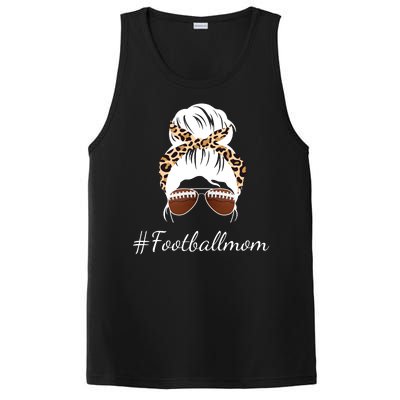 Football Mom Leopard And Messy Bun PosiCharge Competitor Tank