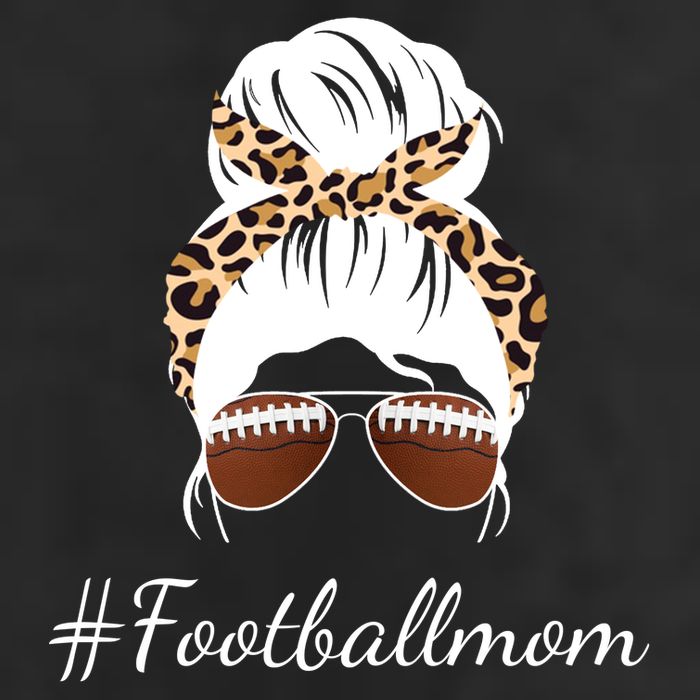 Football Mom Leopard And Messy Bun Trucker Hat