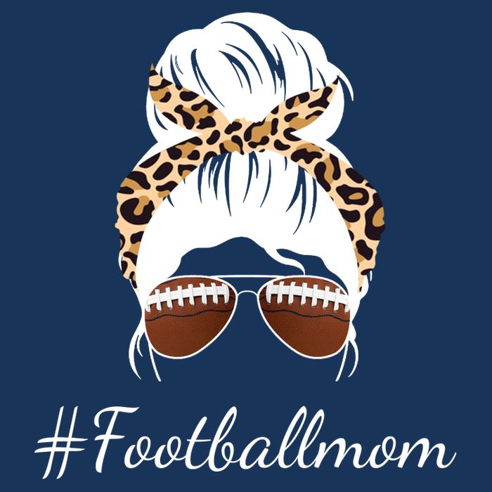 Football Mom Leopard And Messy Bun Infant Baby Jersey Bodysuit