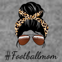 Football Mom Leopard And Messy Bun T-Shirt