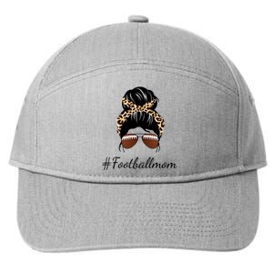 Football Mom Leopard And Messy Bun 7-Panel Snapback Hat