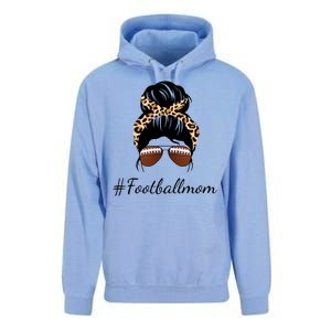 Football Mom Leopard And Messy Bun Unisex Surf Hoodie