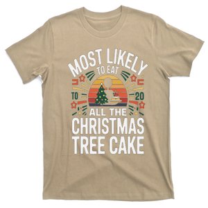 Funny Most Likely To Eat All The Christmas Tree Cake Gamers T-Shirt