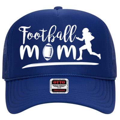 Football Mom Line Tackle American Football Gift High Crown Mesh Back Trucker Hat