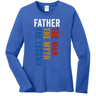 Father Myth Legend Funny Dad Father´s Day Daddy Gift Ladies Long Sleeve Shirt