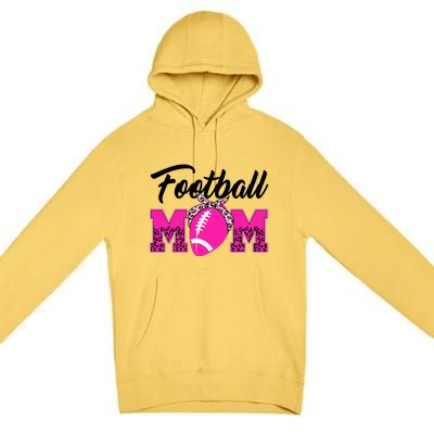 Football Mom Leopard Cute Premium Pullover Hoodie