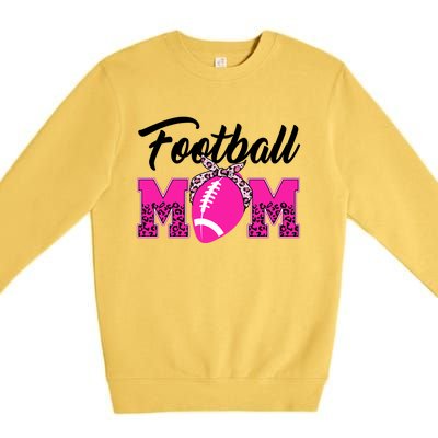 Football Mom Leopard Cute Premium Crewneck Sweatshirt