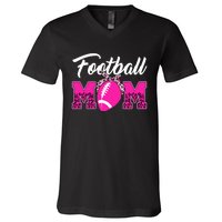 Football Mom Leopard Cute V-Neck T-Shirt