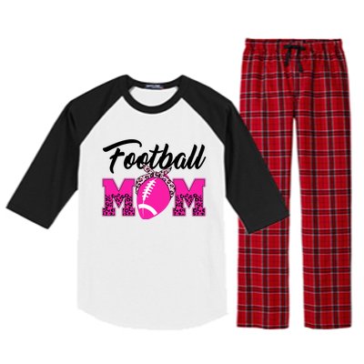 Football Mom Leopard Cute Raglan Sleeve Pajama Set