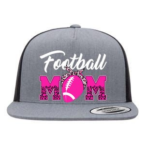 Football Mom Leopard Cute Flat Bill Trucker Hat