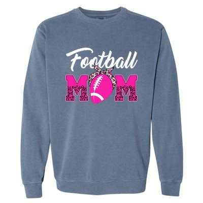 Football Mom Leopard Cute Garment-Dyed Sweatshirt