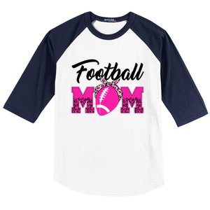 Football Mom Leopard Cute Baseball Sleeve Shirt