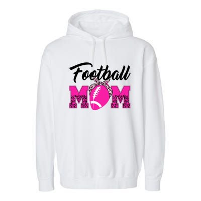 Football Mom Leopard Cute Garment-Dyed Fleece Hoodie