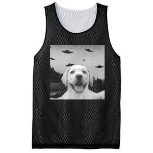 Funny Meme Labrador Selfie With Alien Ufos Funny Dog Lovers Aliens Ufo Mesh Reversible Basketball Jersey Tank