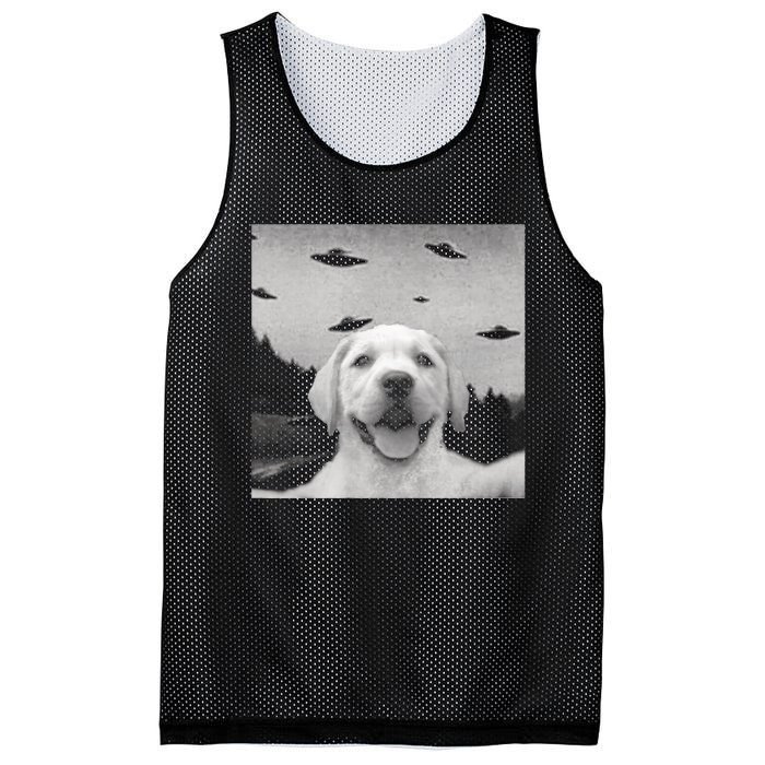 Funny Meme Labrador Selfie With Alien Ufos Funny Dog Lovers Aliens Ufo Mesh Reversible Basketball Jersey Tank