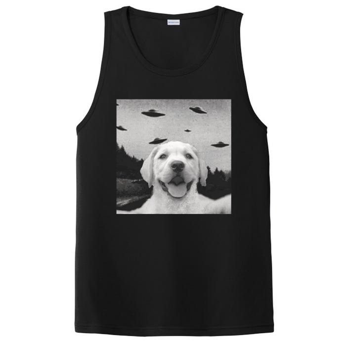 Funny Meme Labrador Selfie With Alien Ufos Funny Dog Lovers Aliens Ufo PosiCharge Competitor Tank