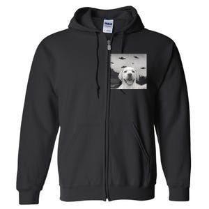 Funny Meme Labrador Selfie With Alien Ufos Funny Dog Lovers Aliens Ufo Full Zip Hoodie