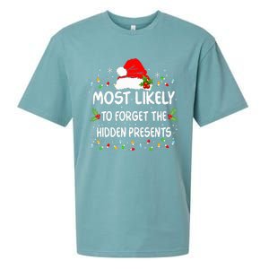 Funny Most Likely To Forget The Hidden Presents Christmas Sueded Cloud Jersey T-Shirt