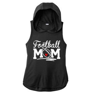 Football Mom Leopard Football Love Football Player Ladies PosiCharge Tri-Blend Wicking Draft Hoodie Tank