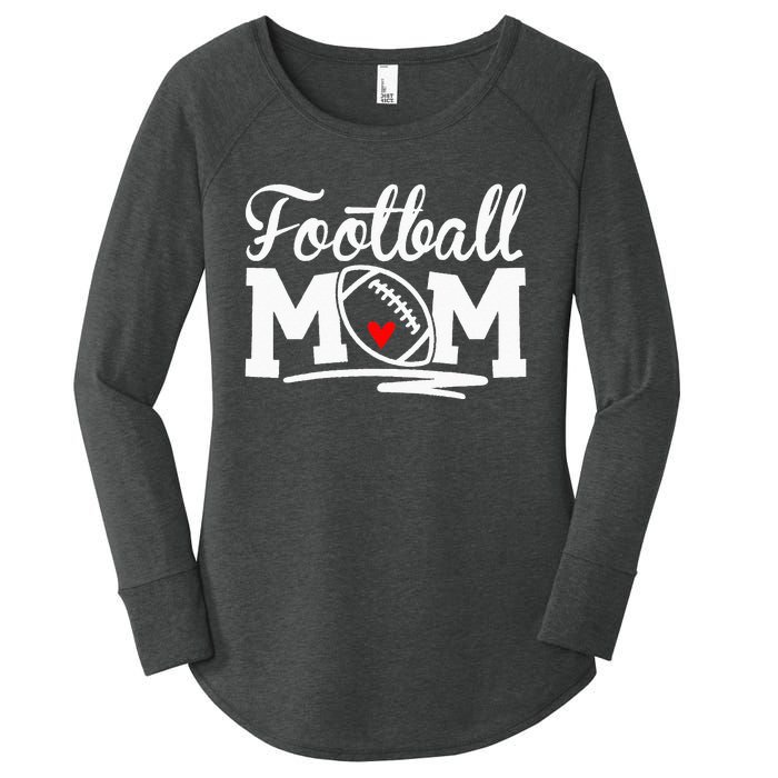 Football Mom Leopard Football Love Football Player Women's Perfect Tri Tunic Long Sleeve Shirt