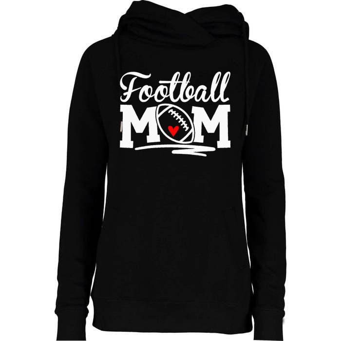 Football Mom Leopard Football Love Football Player Womens Funnel Neck Pullover Hood