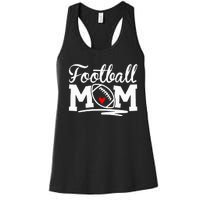 Football Mom Leopard Football Love Football Player Women's Racerback Tank