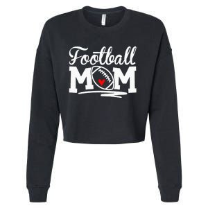 Football Mom Leopard Football Love Football Player Cropped Pullover Crew