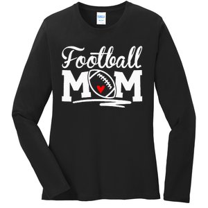 Football Mom Leopard Football Love Football Player Ladies Long Sleeve Shirt