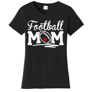 Football Mom Leopard Football Love Football Player Women's T-Shirt