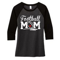 Football Mom Leopard Football Love Football Player Women's Tri-Blend 3/4-Sleeve Raglan Shirt