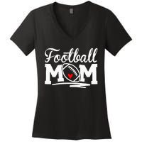 Football Mom Leopard Football Love Football Player Women's V-Neck T-Shirt