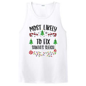 Funny Most Likely To Fix SantaS Sleigh Funny Christmas Family Matching Cute C PosiCharge Competitor Tank