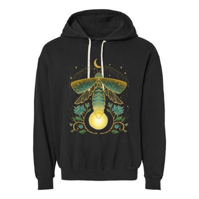 Firefly Magical Lunar Mystical Design For Nature Lovers Garment-Dyed Fleece Hoodie