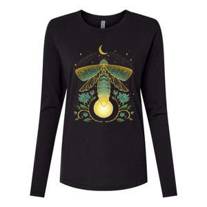 Firefly Magical Lunar Mystical Design For Nature Lovers Womens Cotton Relaxed Long Sleeve T-Shirt